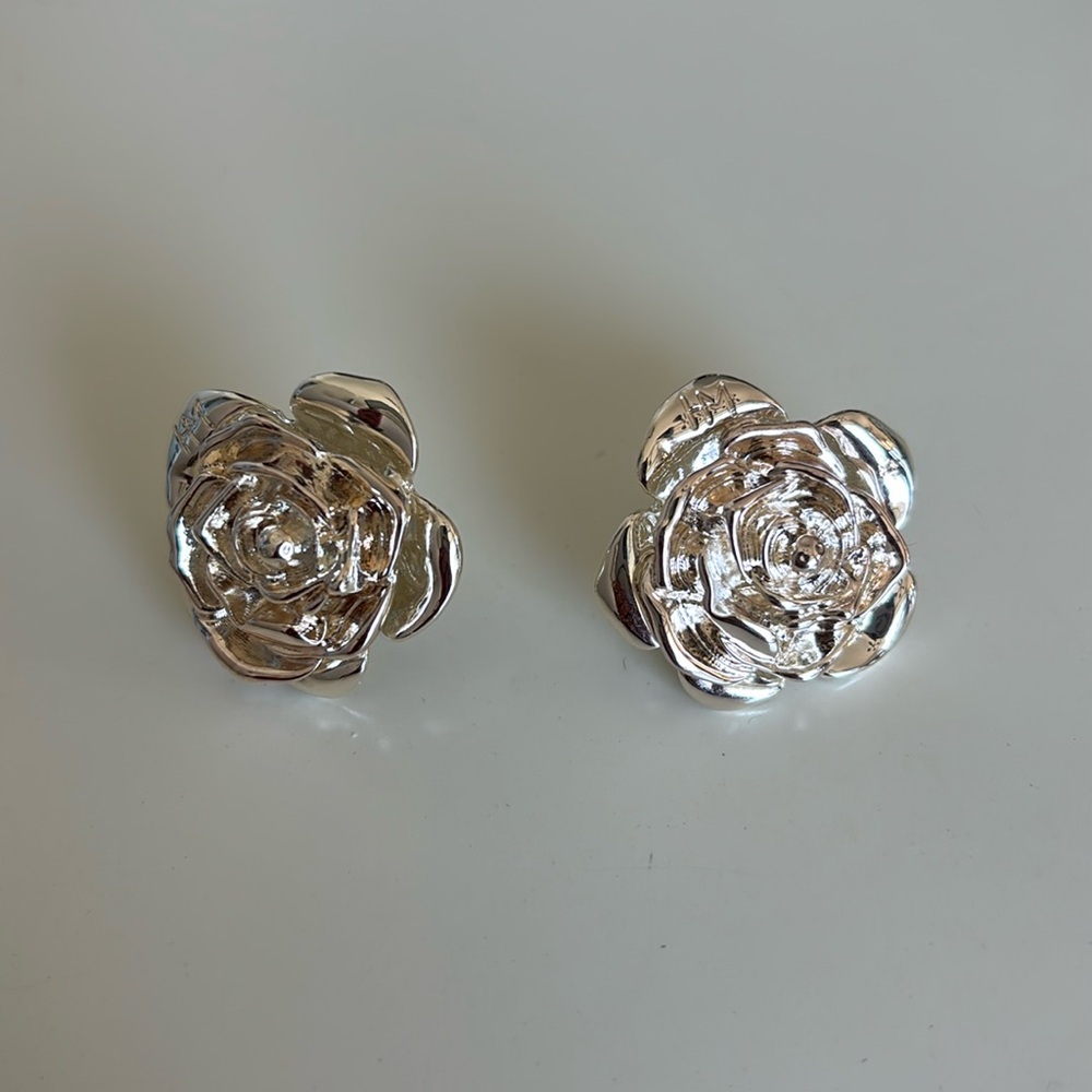 Silver rose heaven mayhem earrings